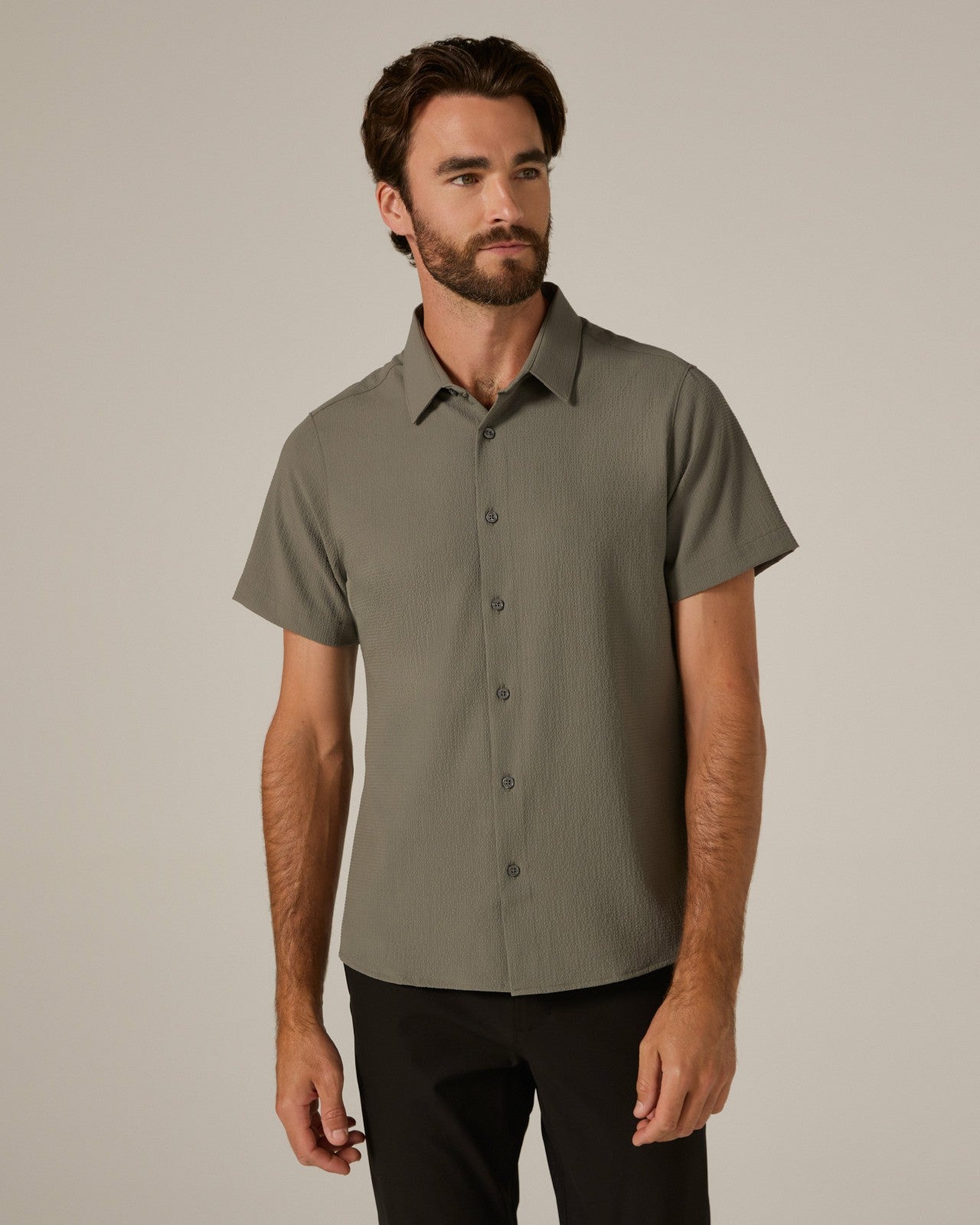 7Diamonds Barnes Seersucker Stretch Short Sleeve Shirt