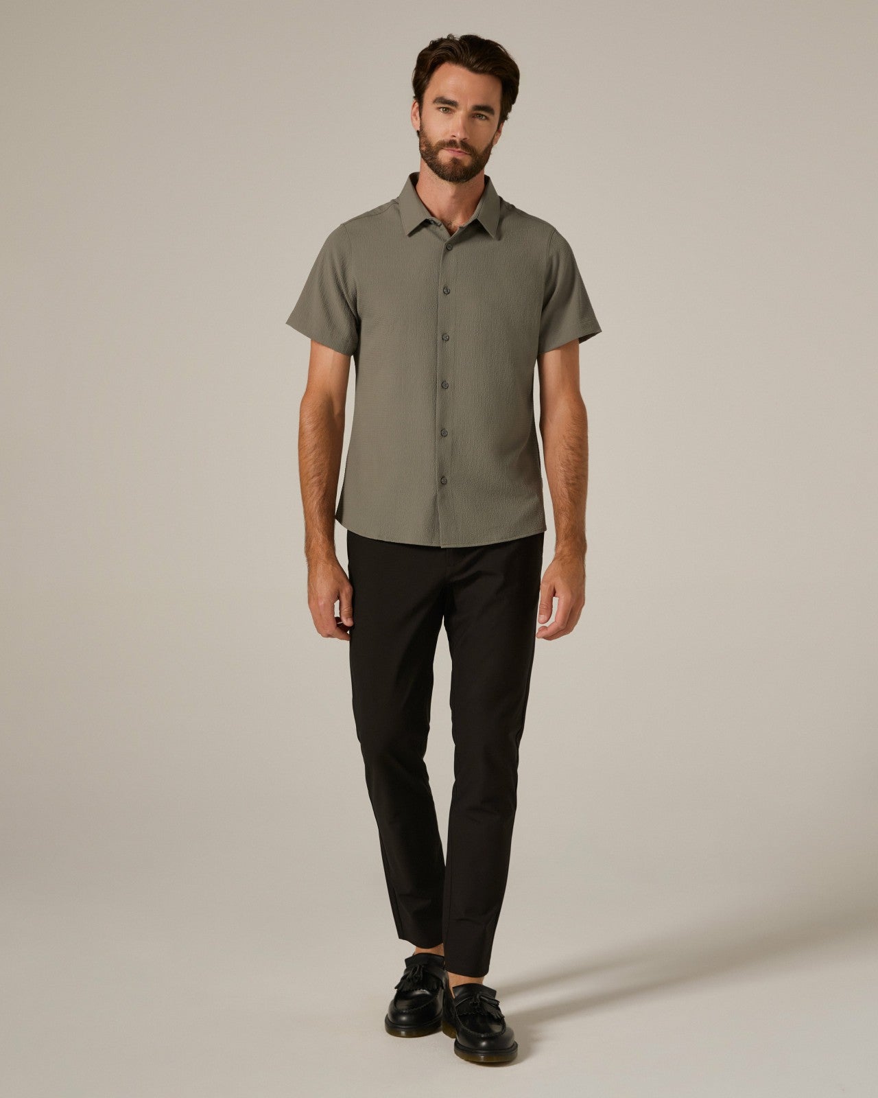 7Diamonds Barnes Seersucker Stretch Short Sleeve Shirt