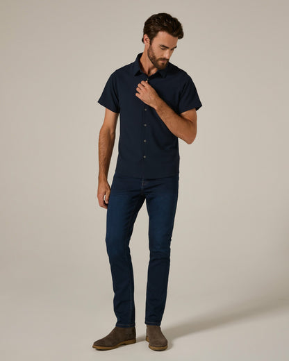 7Diamonds Barnes Seersucker Stretch Short Sleeve Shirt