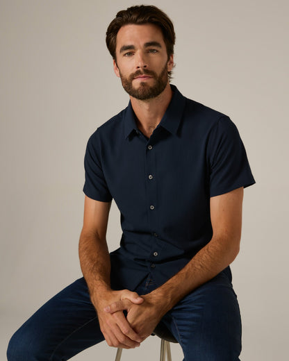 7Diamonds Barnes Seersucker Stretch Short Sleeve Shirt