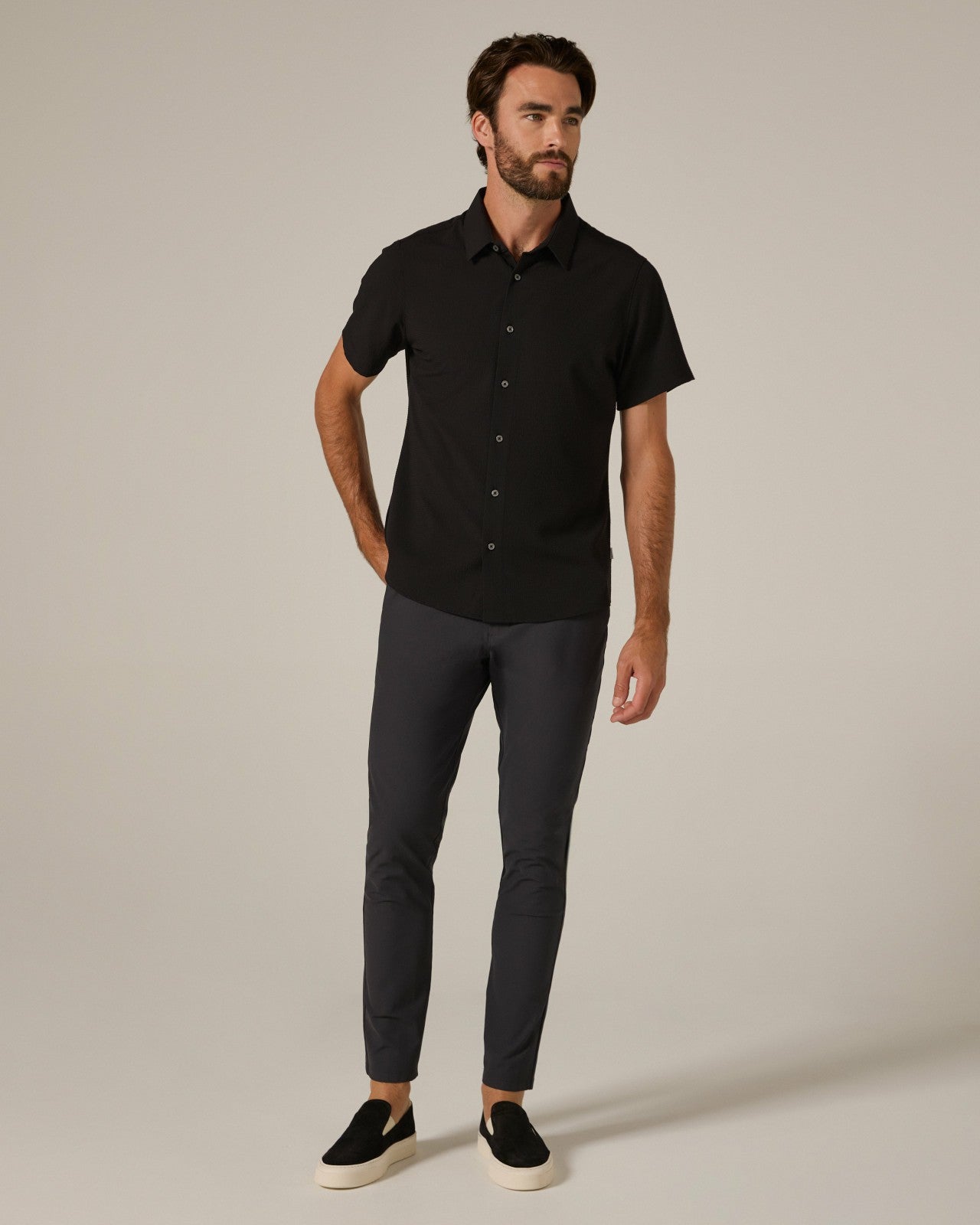 7Diamonds Barnes Seersucker Stretch Short Sleeve Shirt