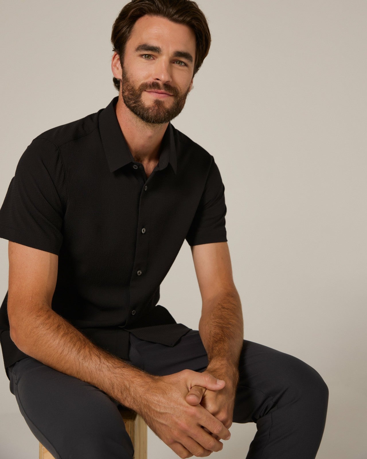 7Diamonds Barnes Seersucker Stretch Short Sleeve Shirt