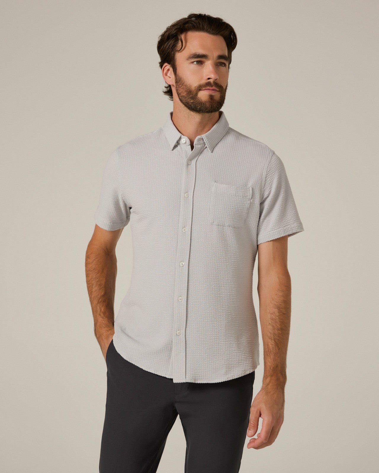 7Diamonds Bennet Seersucker Stretch Short Sleeve Shirt