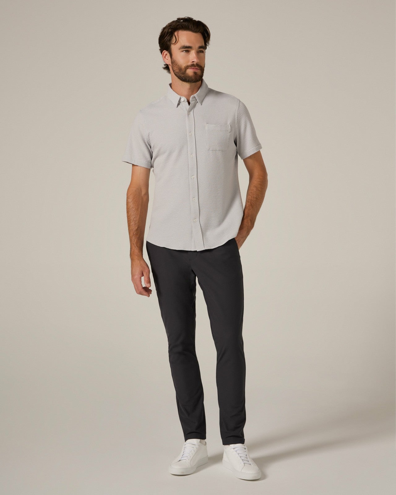7Diamonds Bennet Seersucker Stretch Short Sleeve Shirt