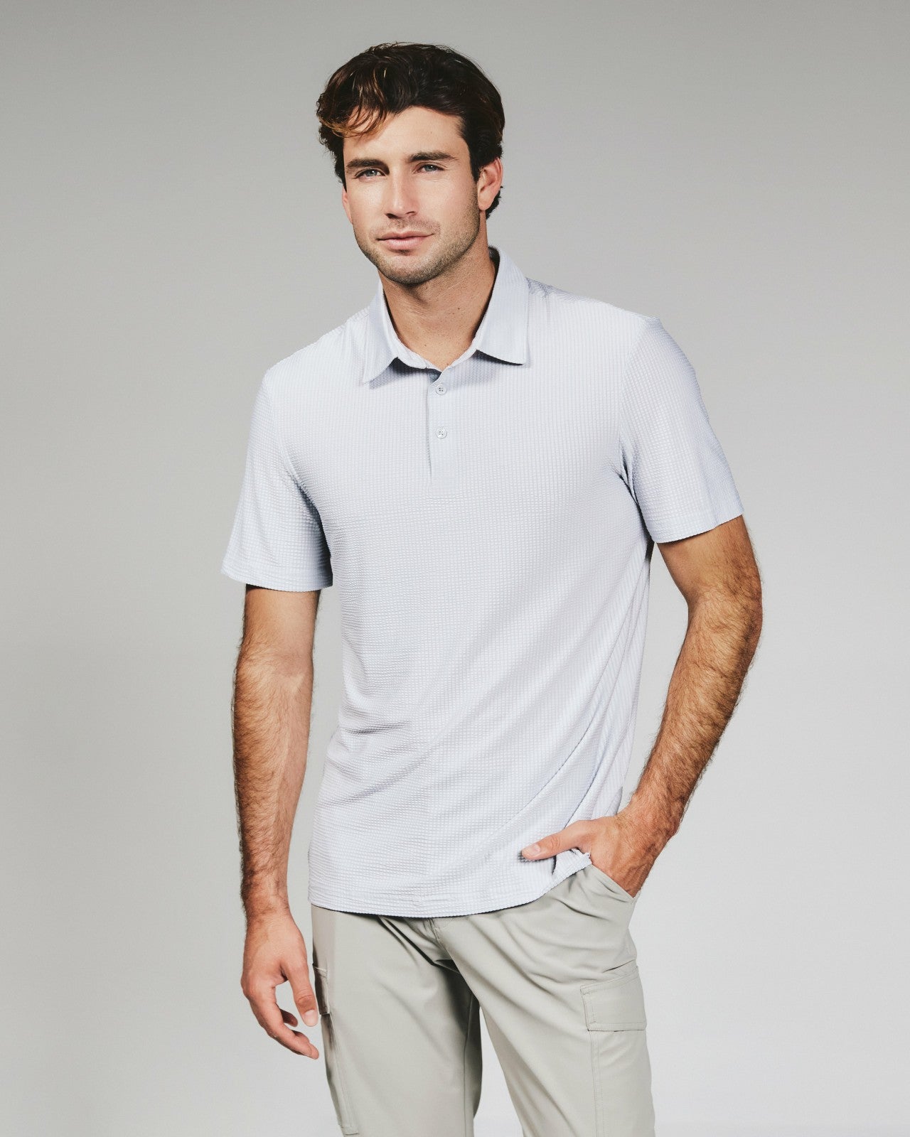 7Diamonds Marlowe Seersucker Stretch Polo