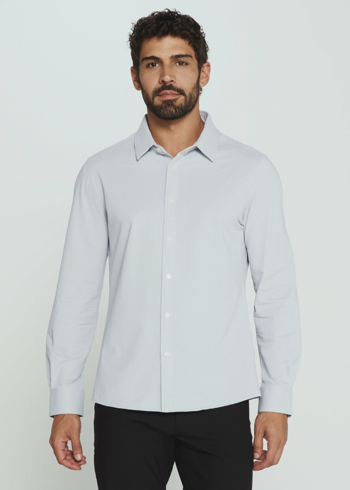 7Diamonds Ferris Seersucker Stretch Long Sleeve Shirt