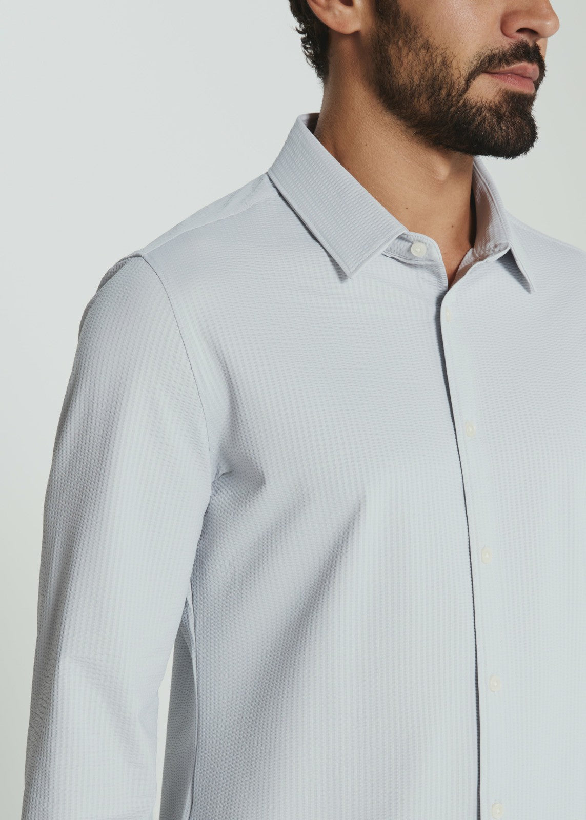 7Diamonds Ferris Seersucker Stretch Long Sleeve Shirt