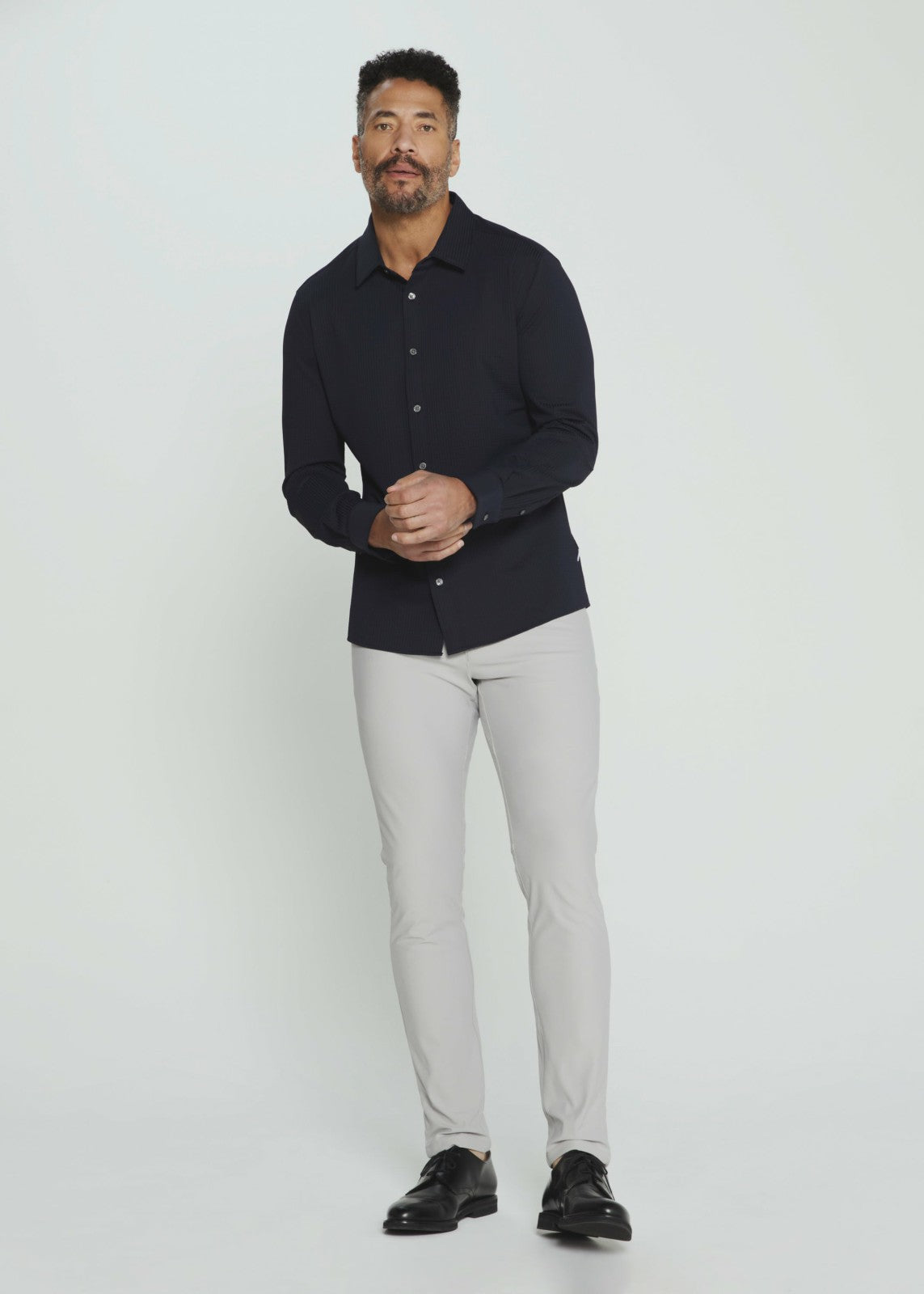 7Diamonds Ferris Seersucker Stretch Long Sleeve Shirt