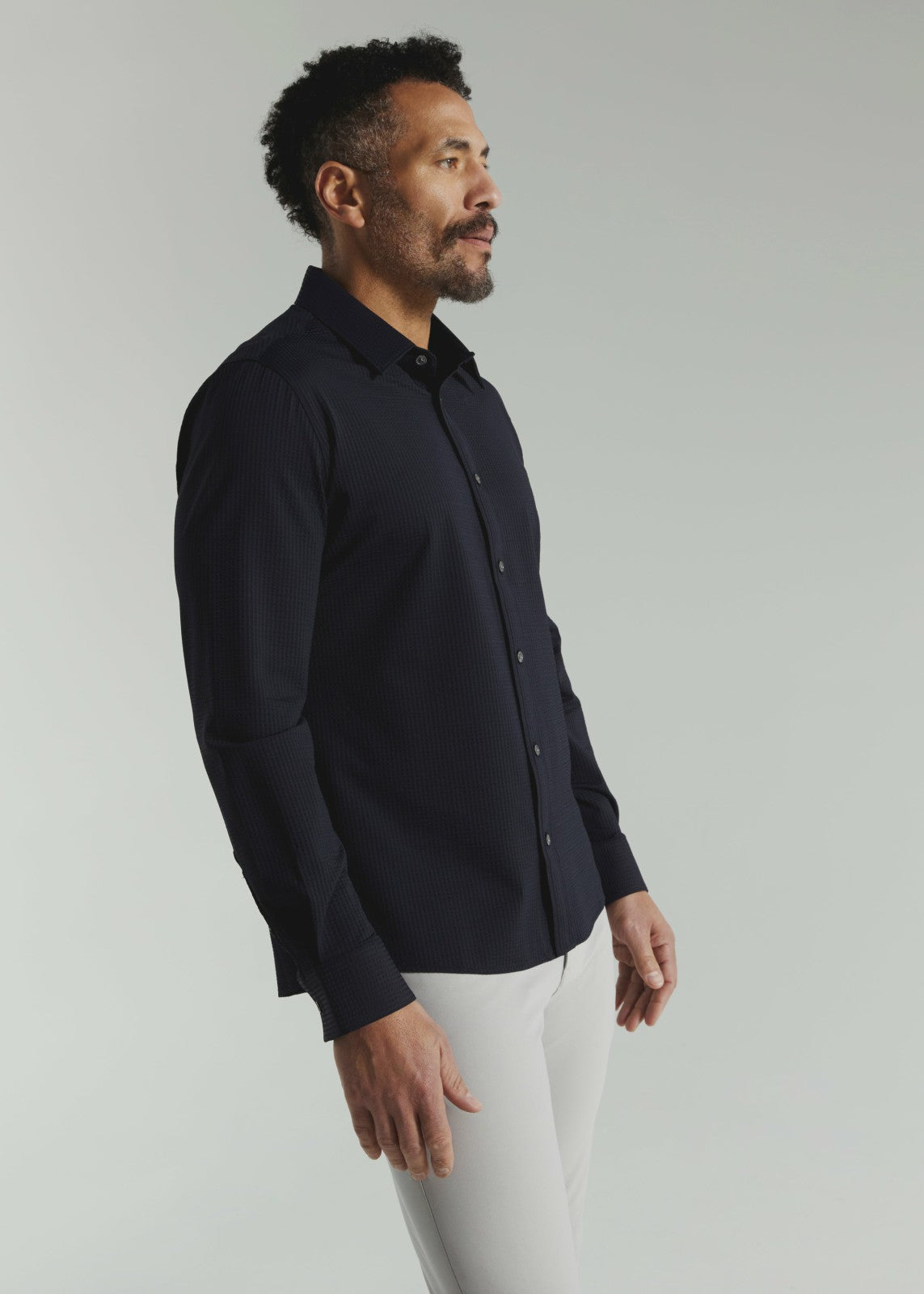 7Diamonds Ferris Seersucker Stretch Long Sleeve Shirt