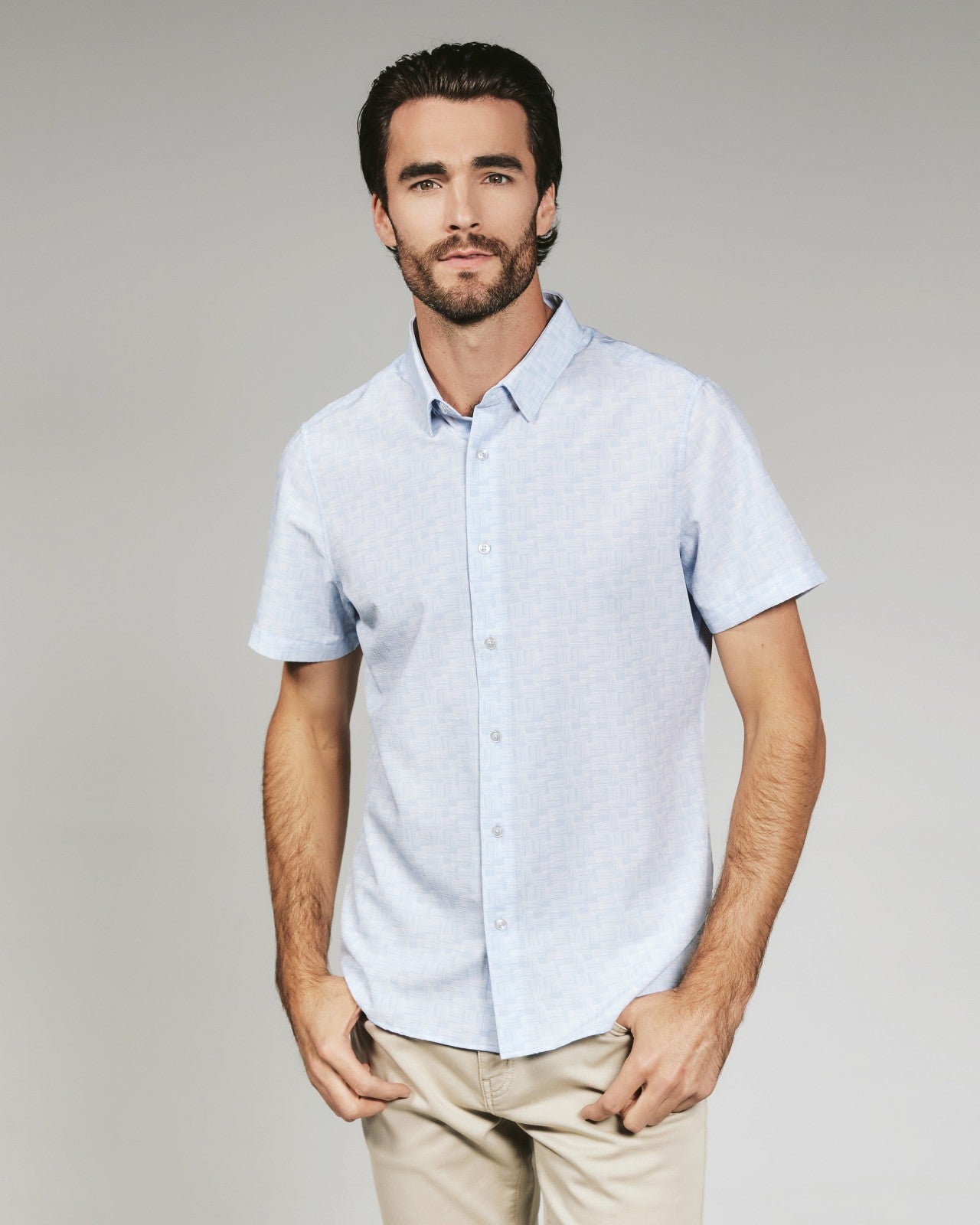 7Diamonds Jayden Seersucker Stretch Short Sleeve Shirt