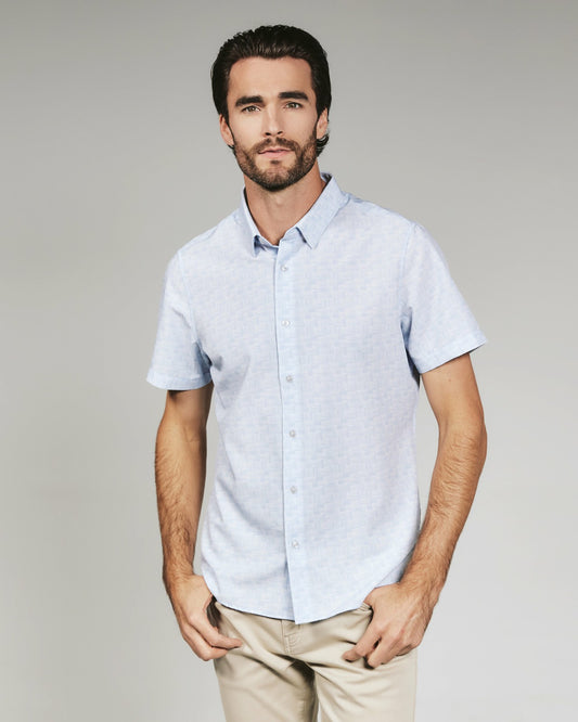 7Diamonds Jayden Seersucker Stretch Short Sleeve Shirt