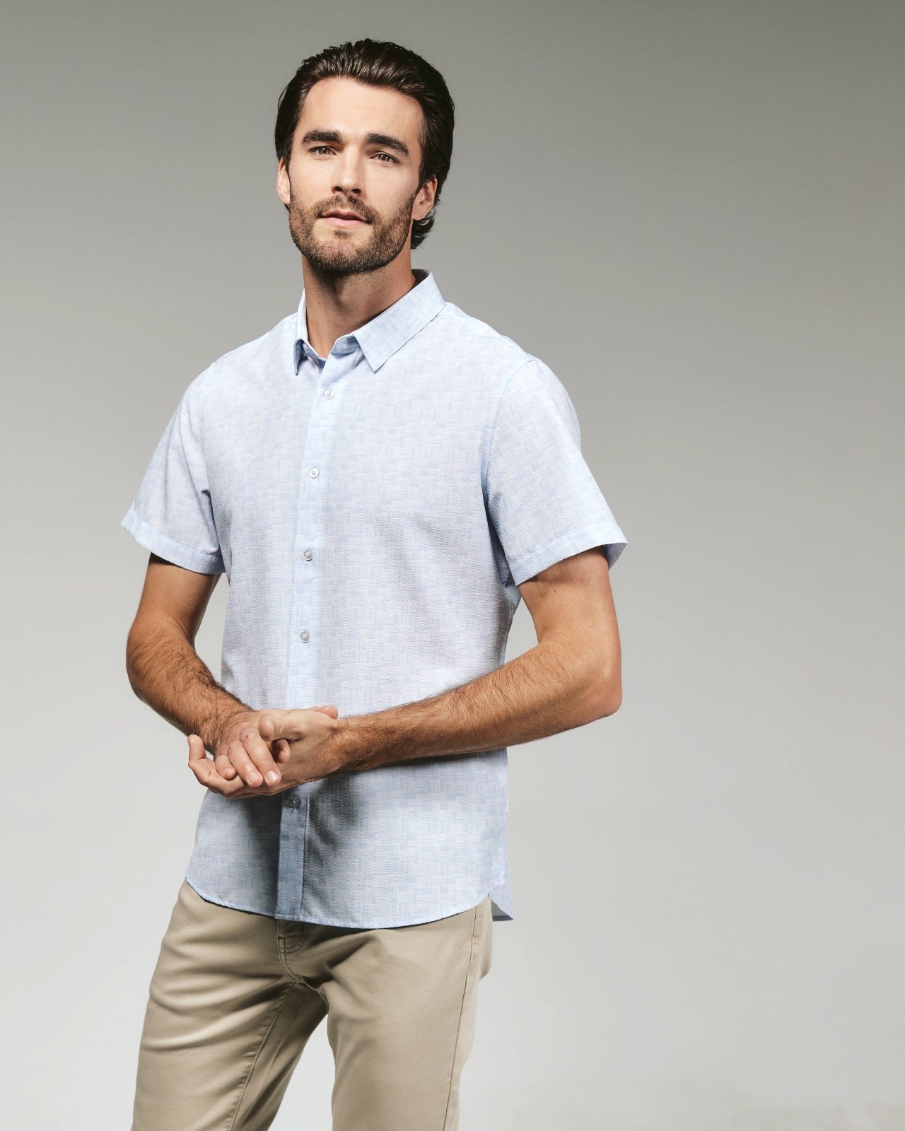 7Diamonds Jayden Seersucker Stretch Short Sleeve Shirt