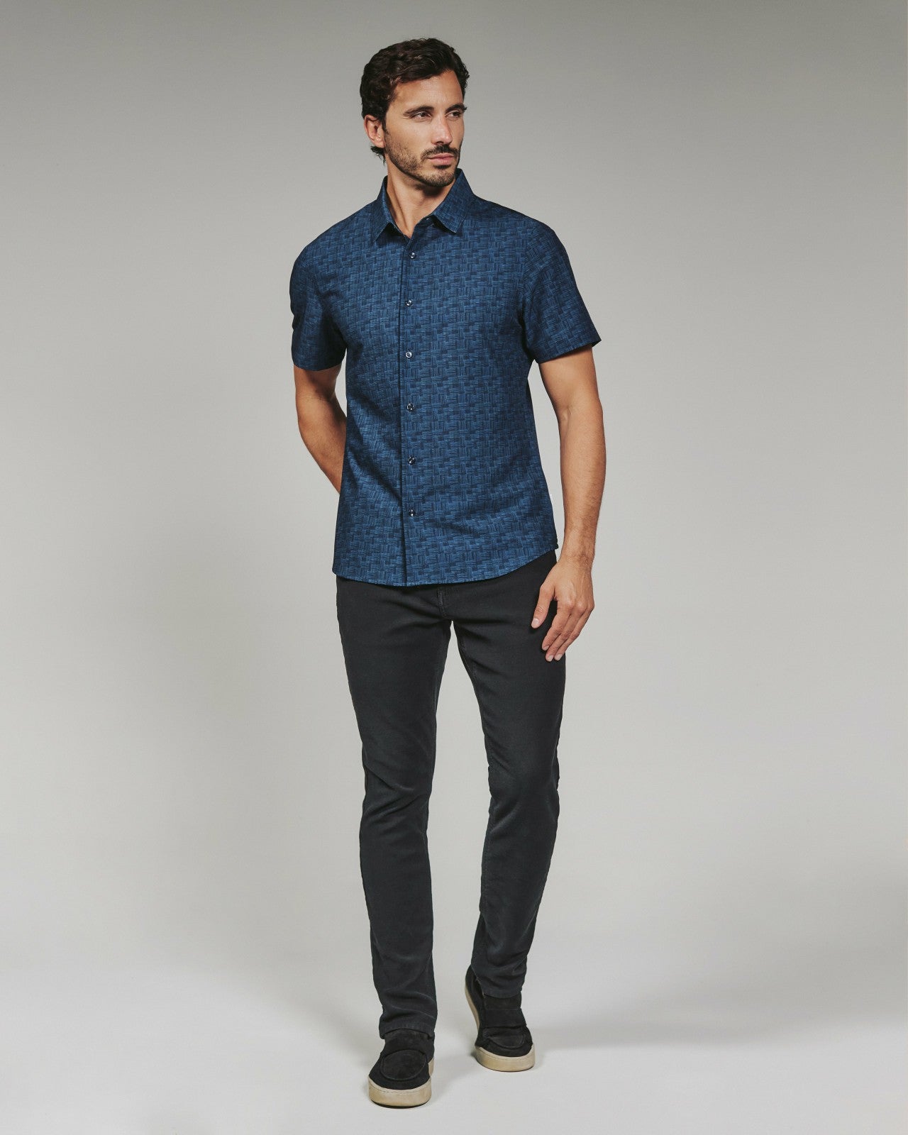 7Diamonds Jayden Seersucker Stretch Short Sleeve Shirt