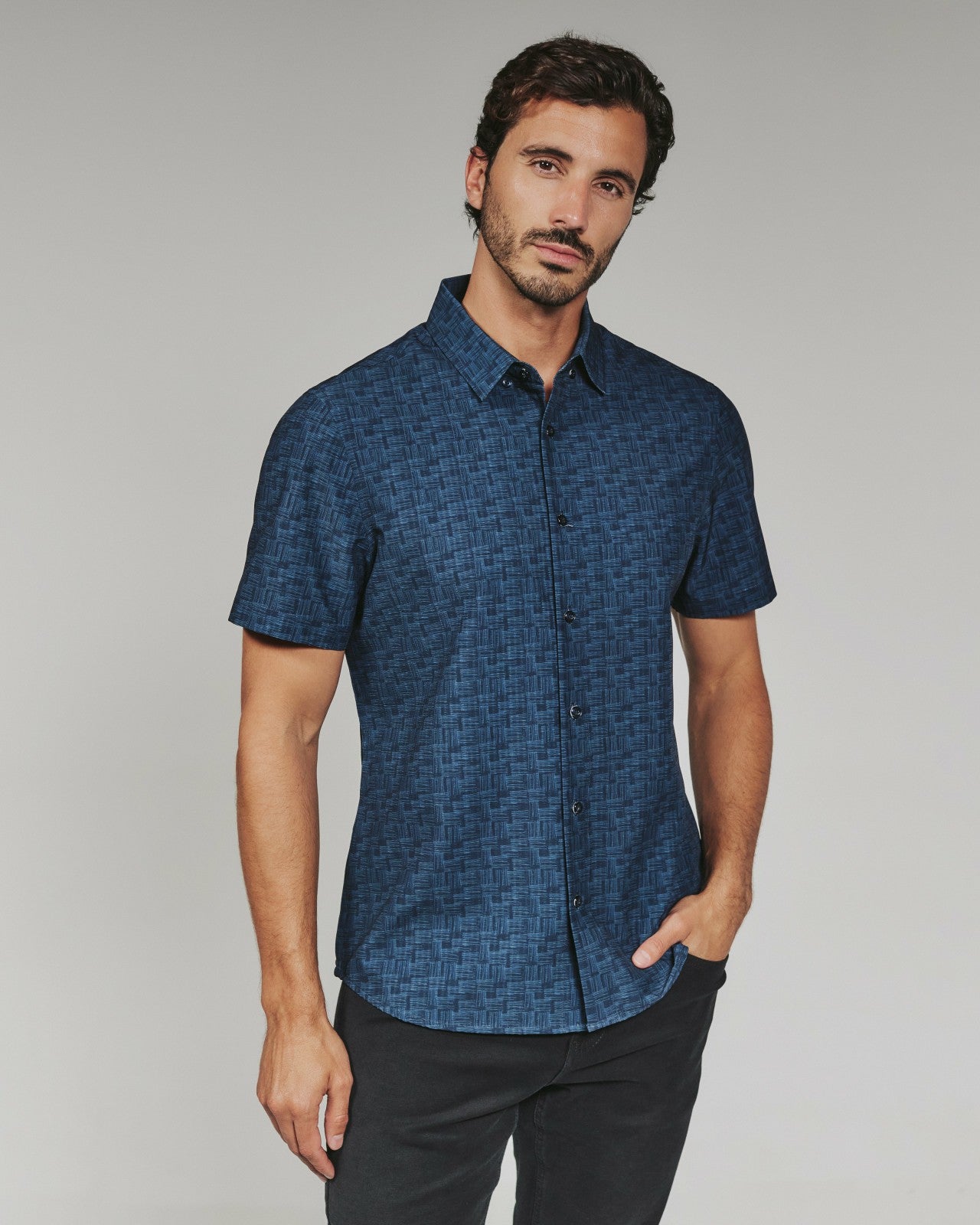 7Diamonds Jayden Seersucker Stretch Short Sleeve Shirt