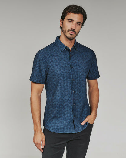 7Diamonds Jayden Seersucker Stretch Short Sleeve Shirt