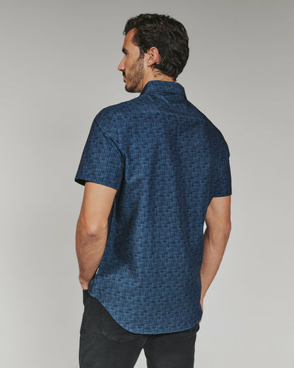 7Diamonds Jayden Seersucker Stretch Short Sleeve Shirt