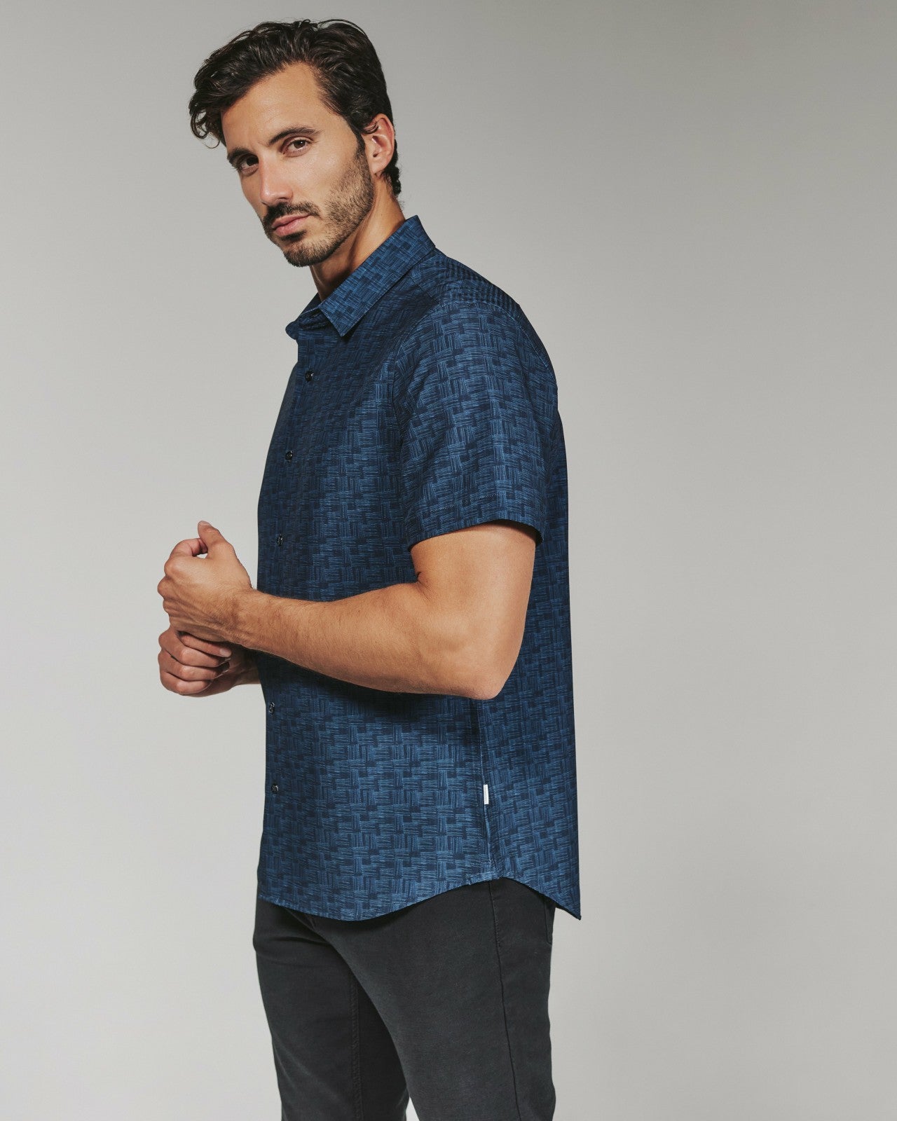 7Diamonds Jayden Seersucker Stretch Short Sleeve Shirt