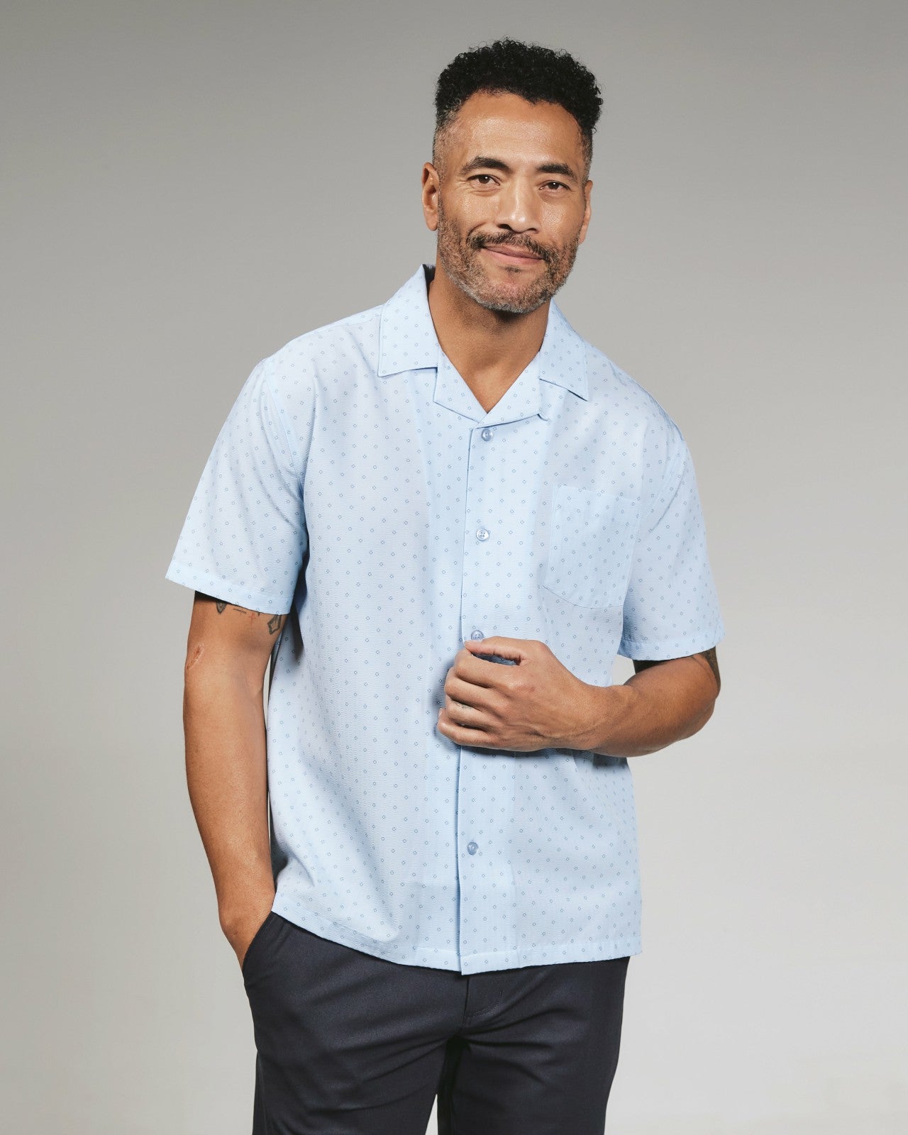 7Diamonds Costello Seersucker Stretch Camp Shirt