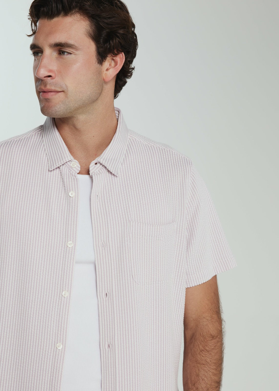 7Diamonds Keaton Seersucker Stretch Short Sleeve Shirt