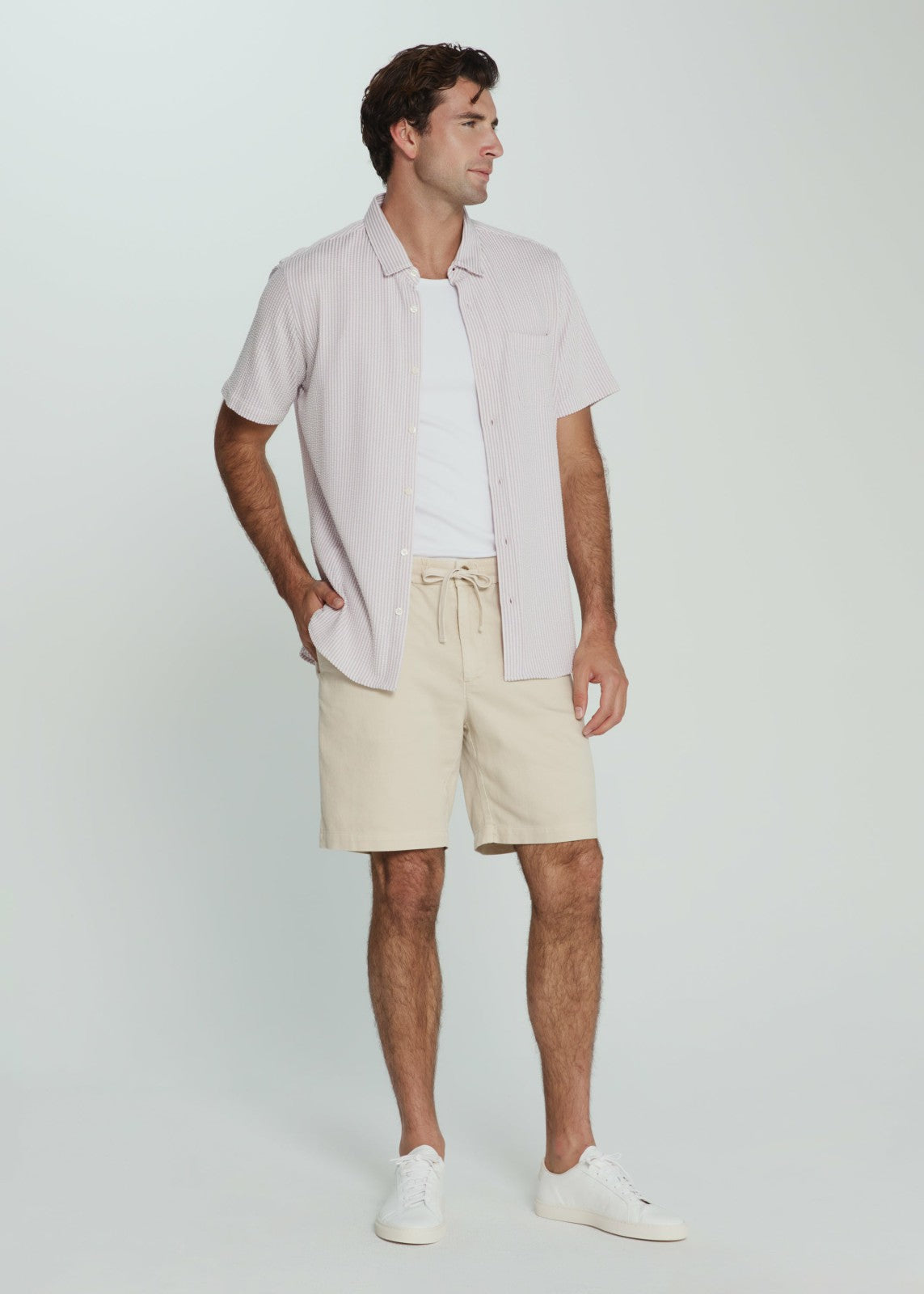 7Diamonds Keaton Seersucker Stretch Short Sleeve Shirt