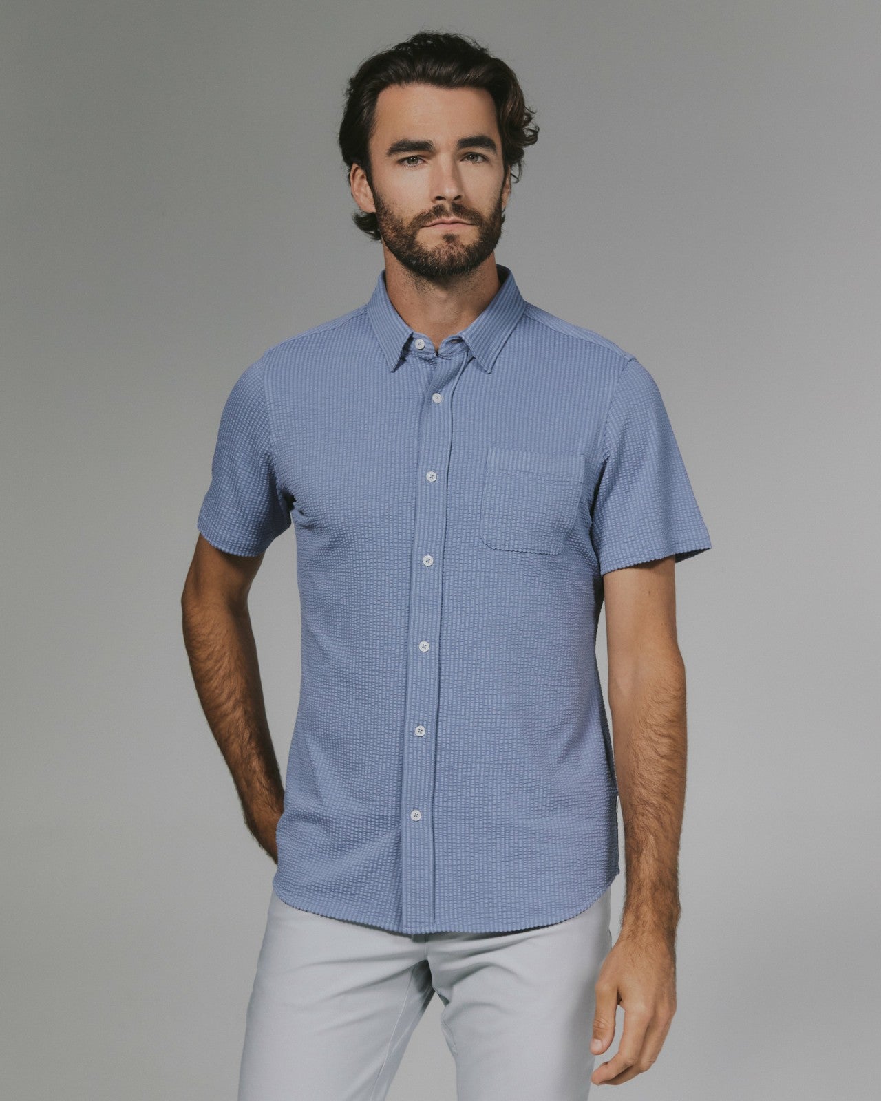 7Diamonds Bennet Seersucker Stretch Short Sleeve Shirt