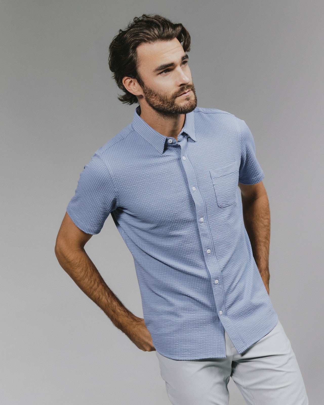 7Diamonds Bennet Seersucker Stretch Short Sleeve Shirt
