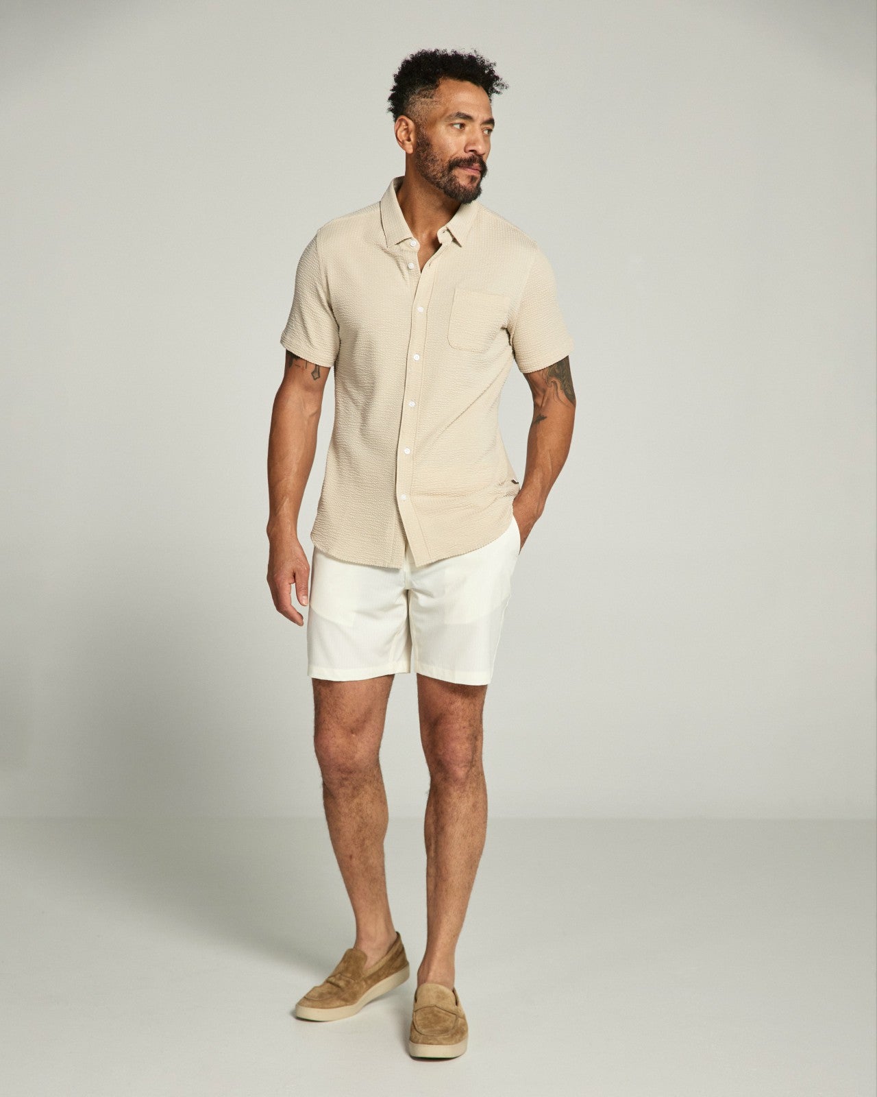 7Diamonds Carmel Seersucker Stretch Short