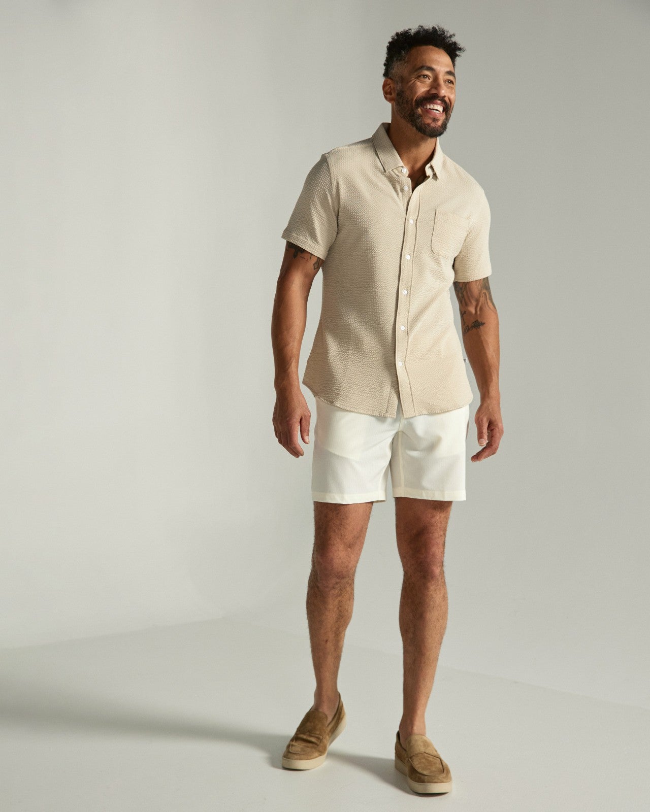 7Diamonds Carmel Seersucker Stretch Short