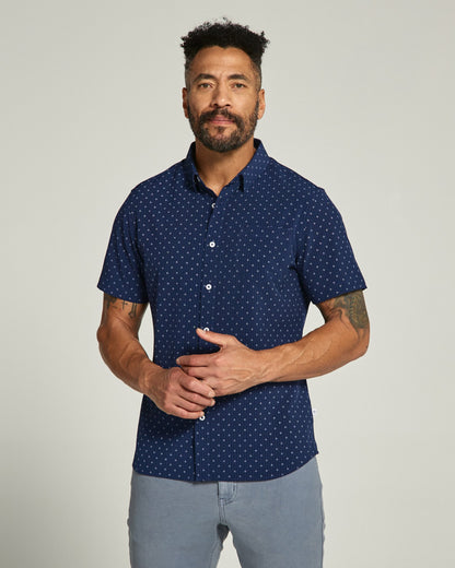 7Diamonds Thiago Seersucker Stretch Short Sleeve Shirt