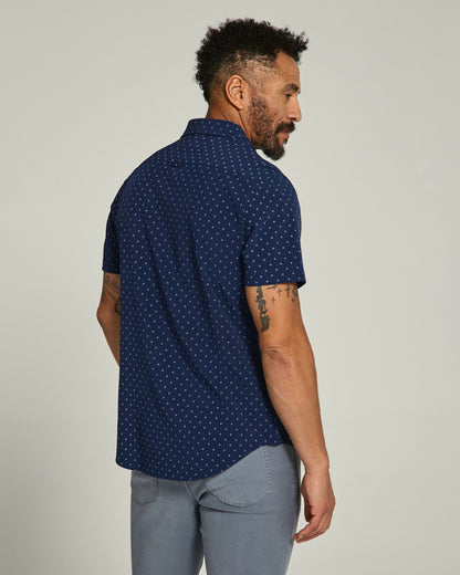 7Diamonds Thiago Seersucker Stretch Short Sleeve Shirt