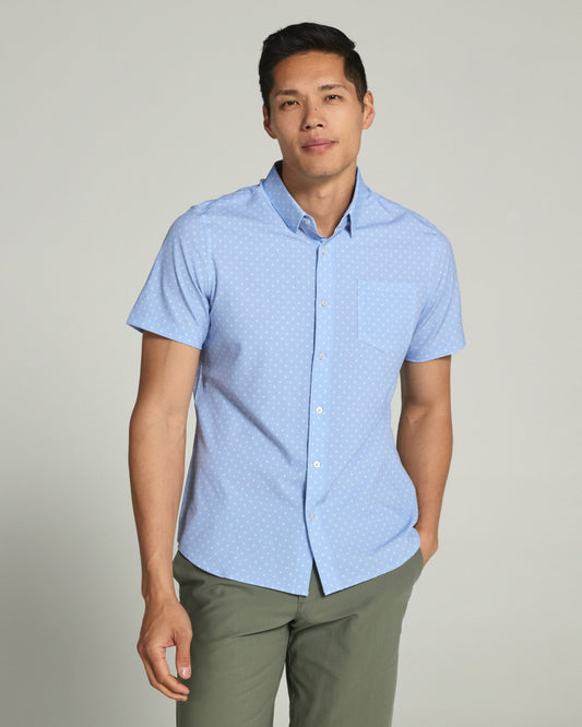 7Diamonds Gareth Seersucker Stretch Short Sleeve Shirt