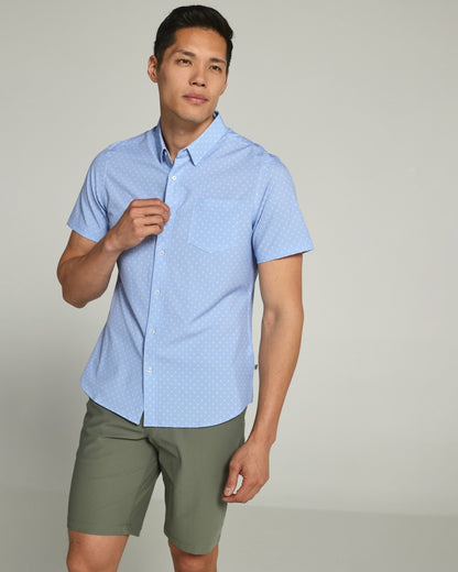 7Diamonds Gareth Seersucker Stretch Short Sleeve Shirt