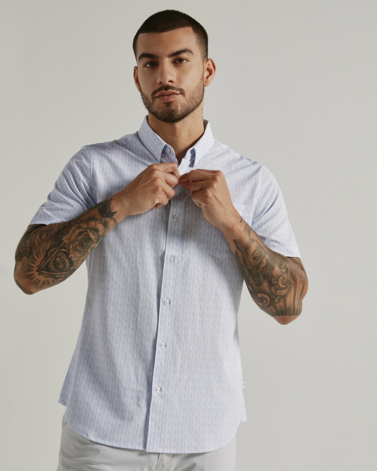 7Diamonds Wesson Seersucker Stretch Short Sleeve Shirt