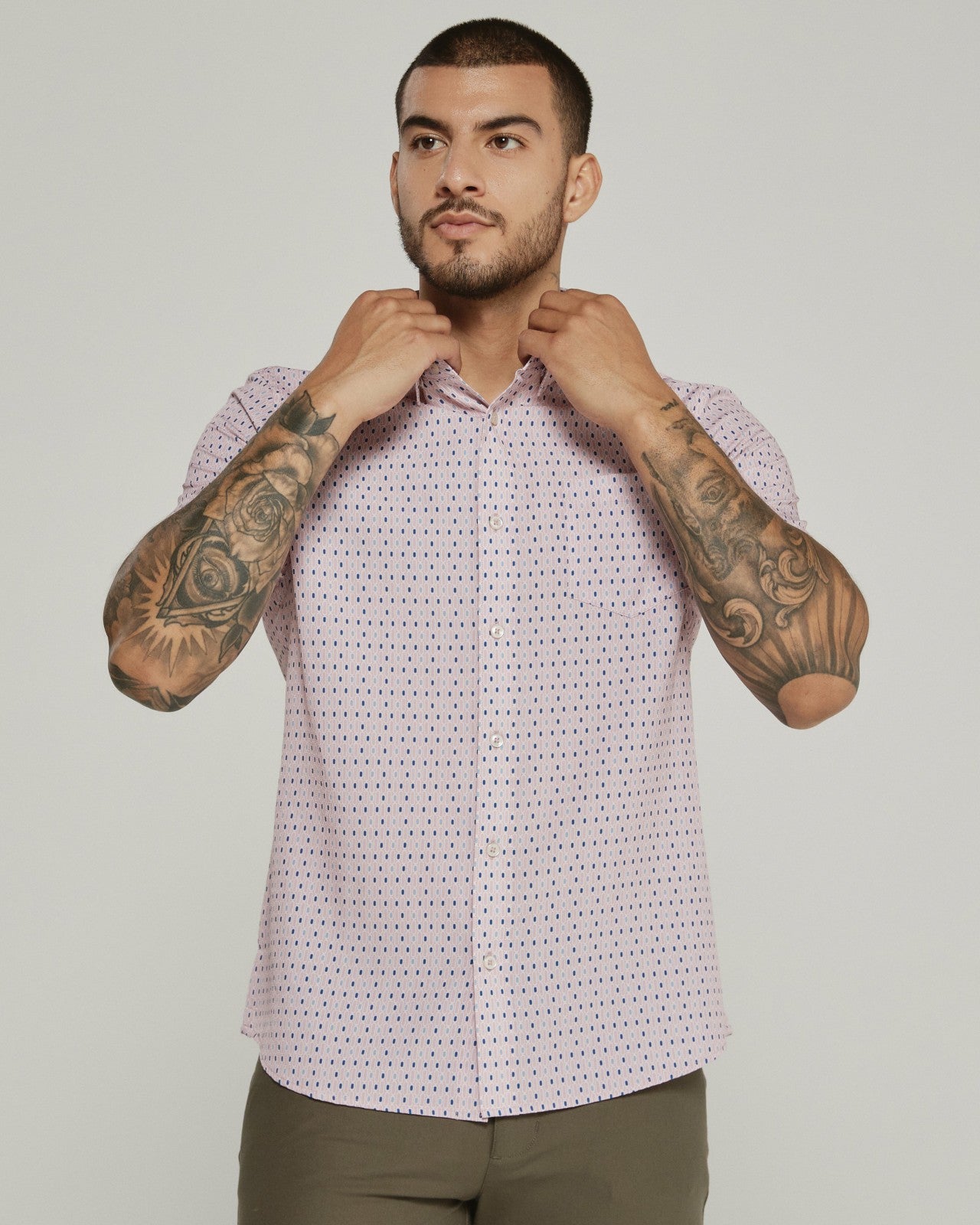 7Diamonds Calix Seersucker Stretch Short Sleeve Shirt