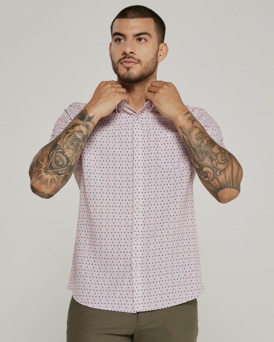 7Diamonds Calix Seersucker Stretch Short Sleeve Shirt