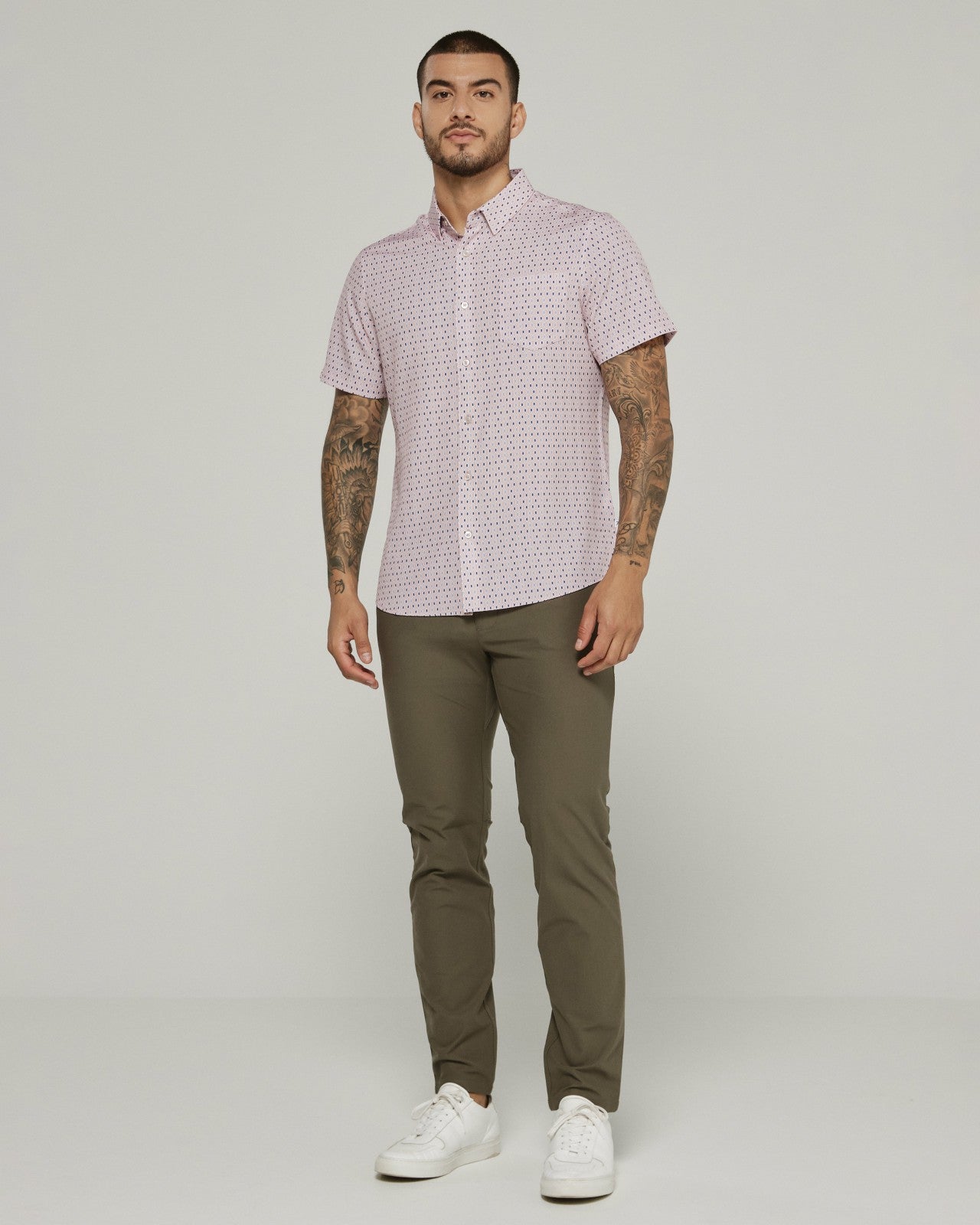 7Diamonds Calix Seersucker Stretch Short Sleeve Shirt