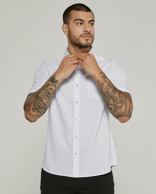 7Diamonds Calix Seersucker Stretch Short Sleeve Shirt