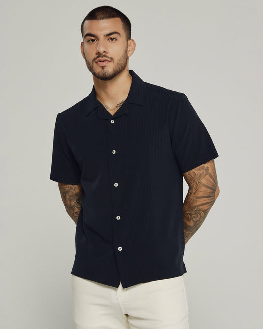 7Diamonds Vance Seersucker Stretch Camp Shirt