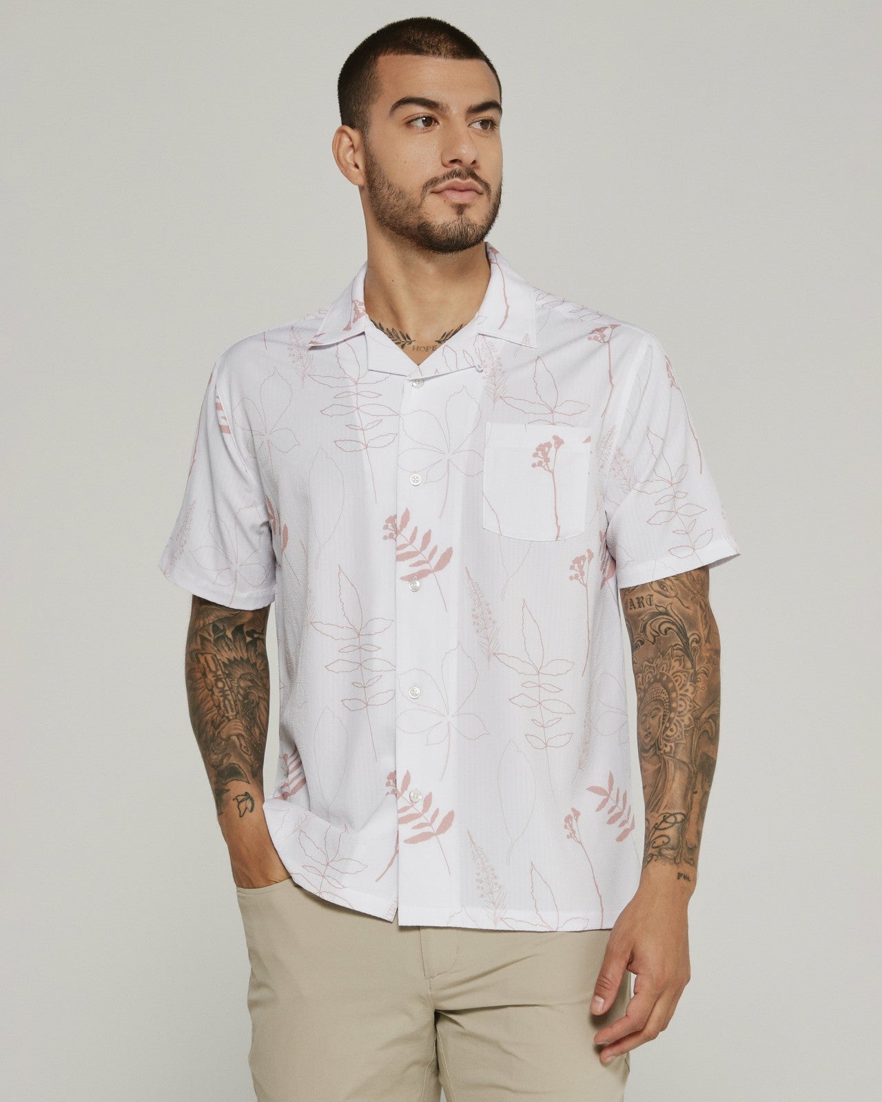 7Diamonds Ciro Seersucker Stretch Camp Shirt