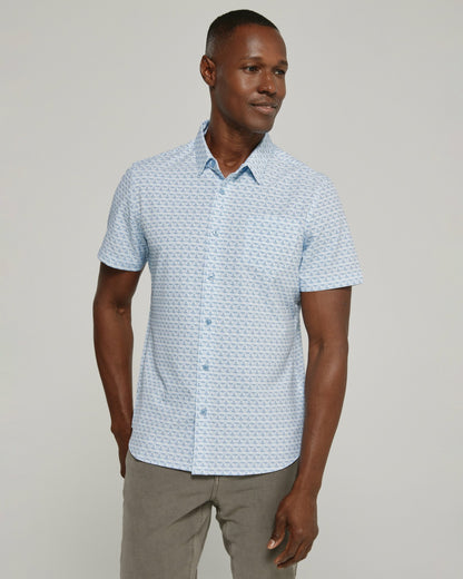 7Diamonds Wesson Seersucker Stretch Short Sleeve Shirt