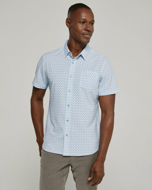 7Diamonds Wesson Seersucker Stretch Short Sleeve Shirt