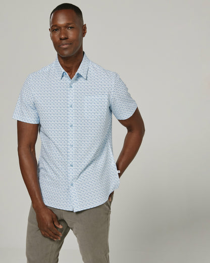 7Diamonds Wesson Seersucker Stretch Short Sleeve Shirt