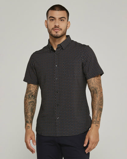 7Diamonds Calix Seersucker Stretch Short Sleeve Shirt