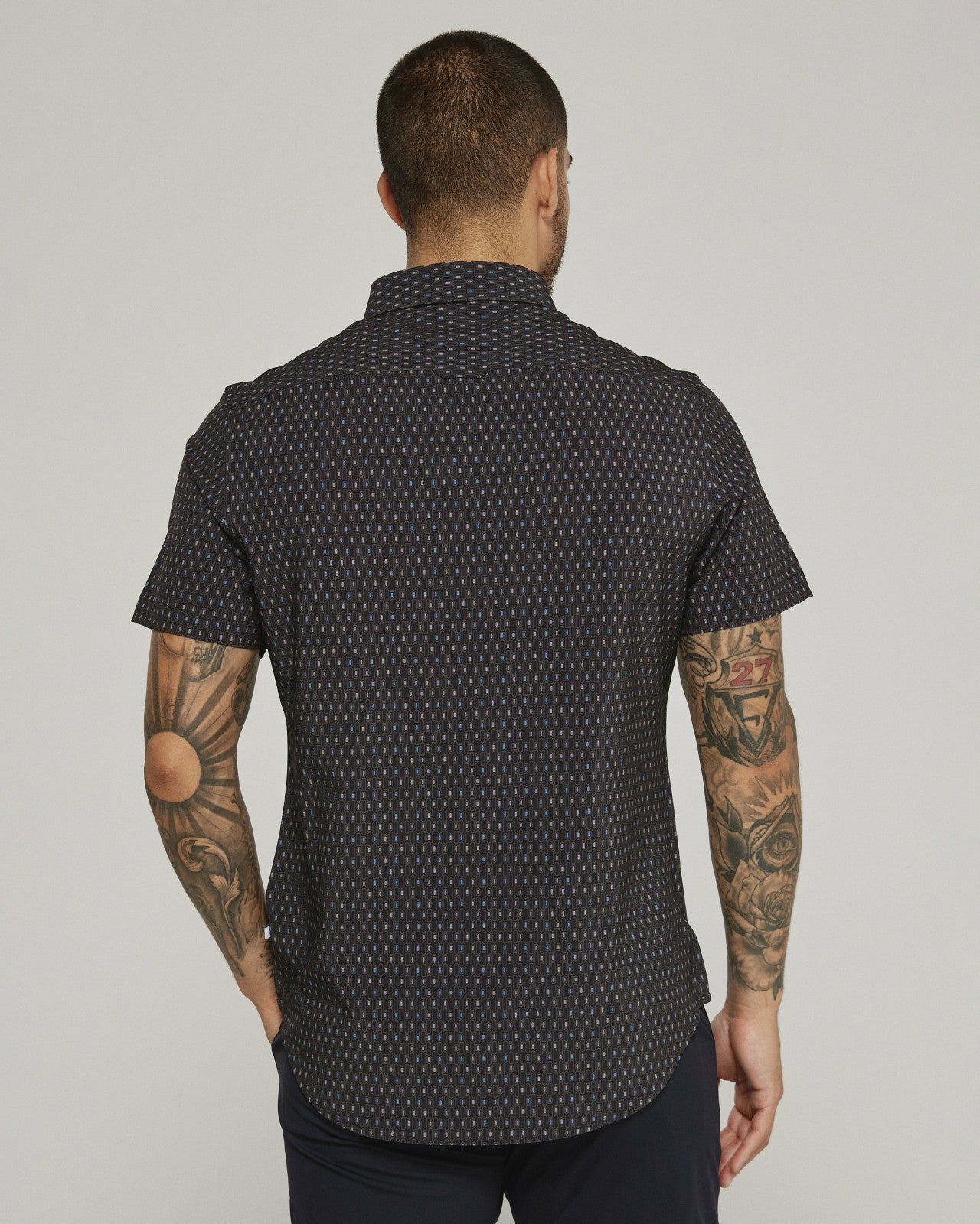 7Diamonds Calix Seersucker Stretch Short Sleeve Shirt
