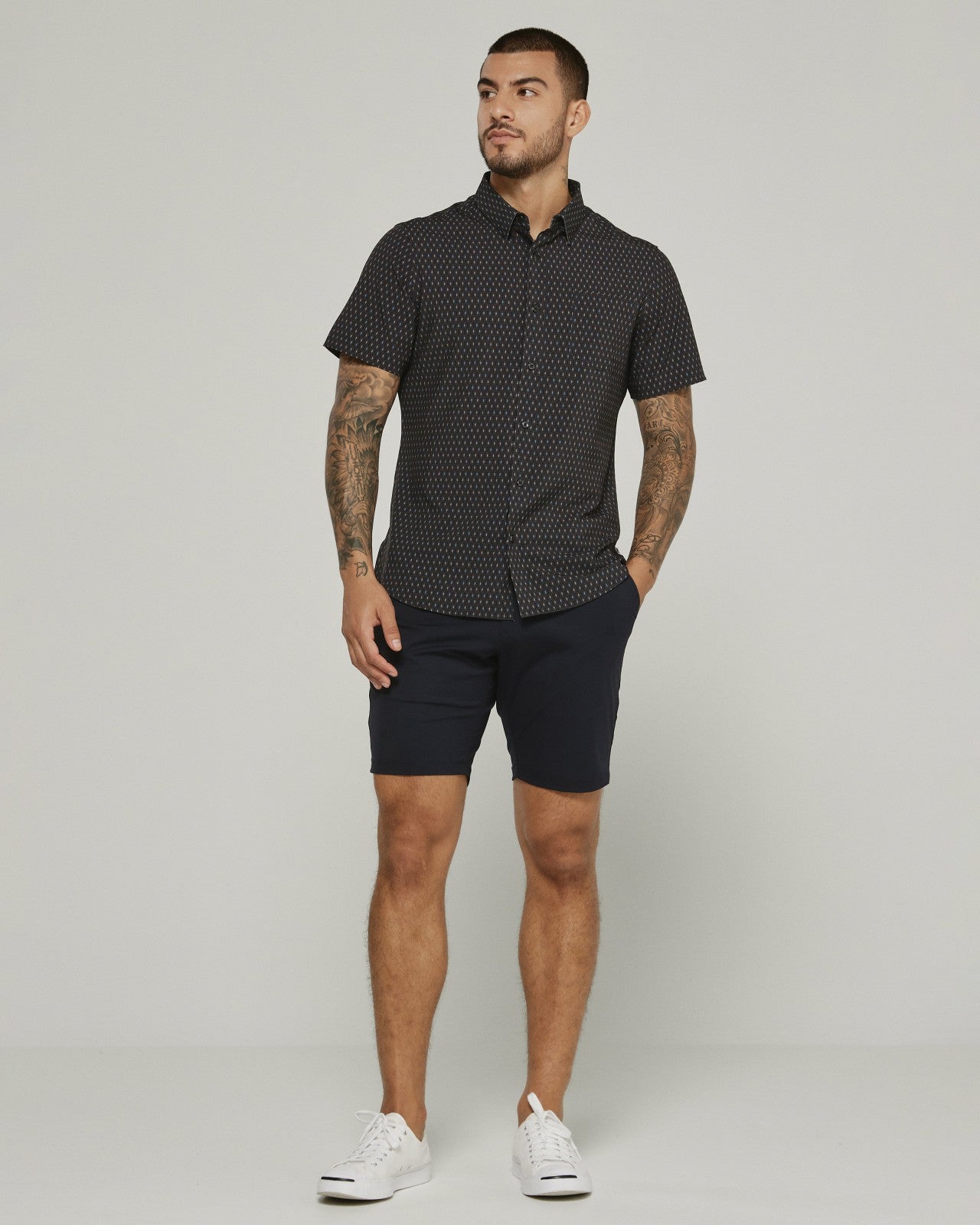 7Diamonds Calix Seersucker Stretch Short Sleeve Shirt
