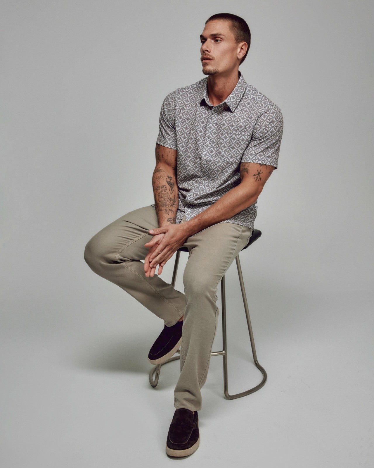 7Diamonds Lucca Seersucker Stretch Short Sleeve Shirt