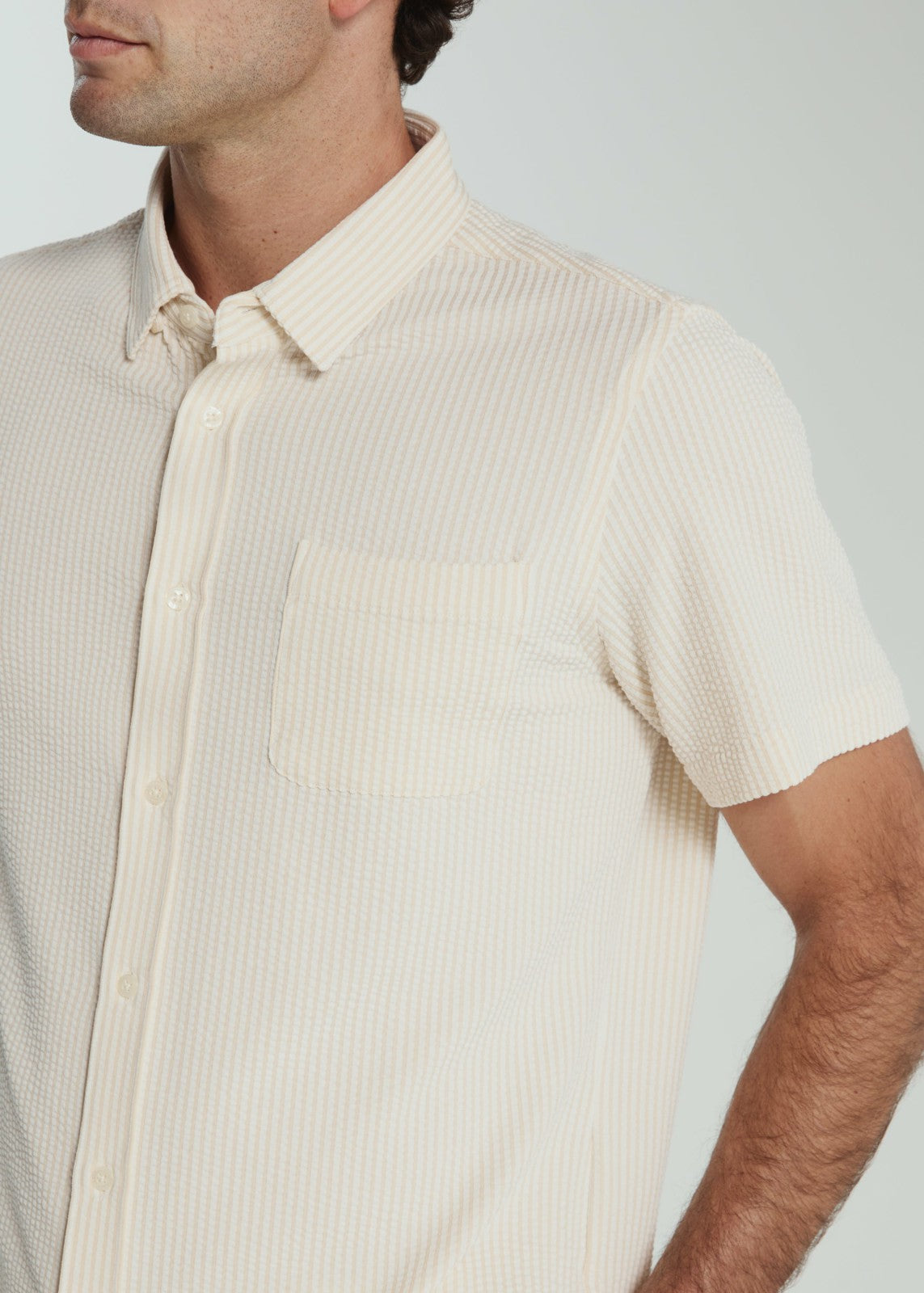7Diamonds Keaton Seersucker Stretch Short Sleeve Shirt