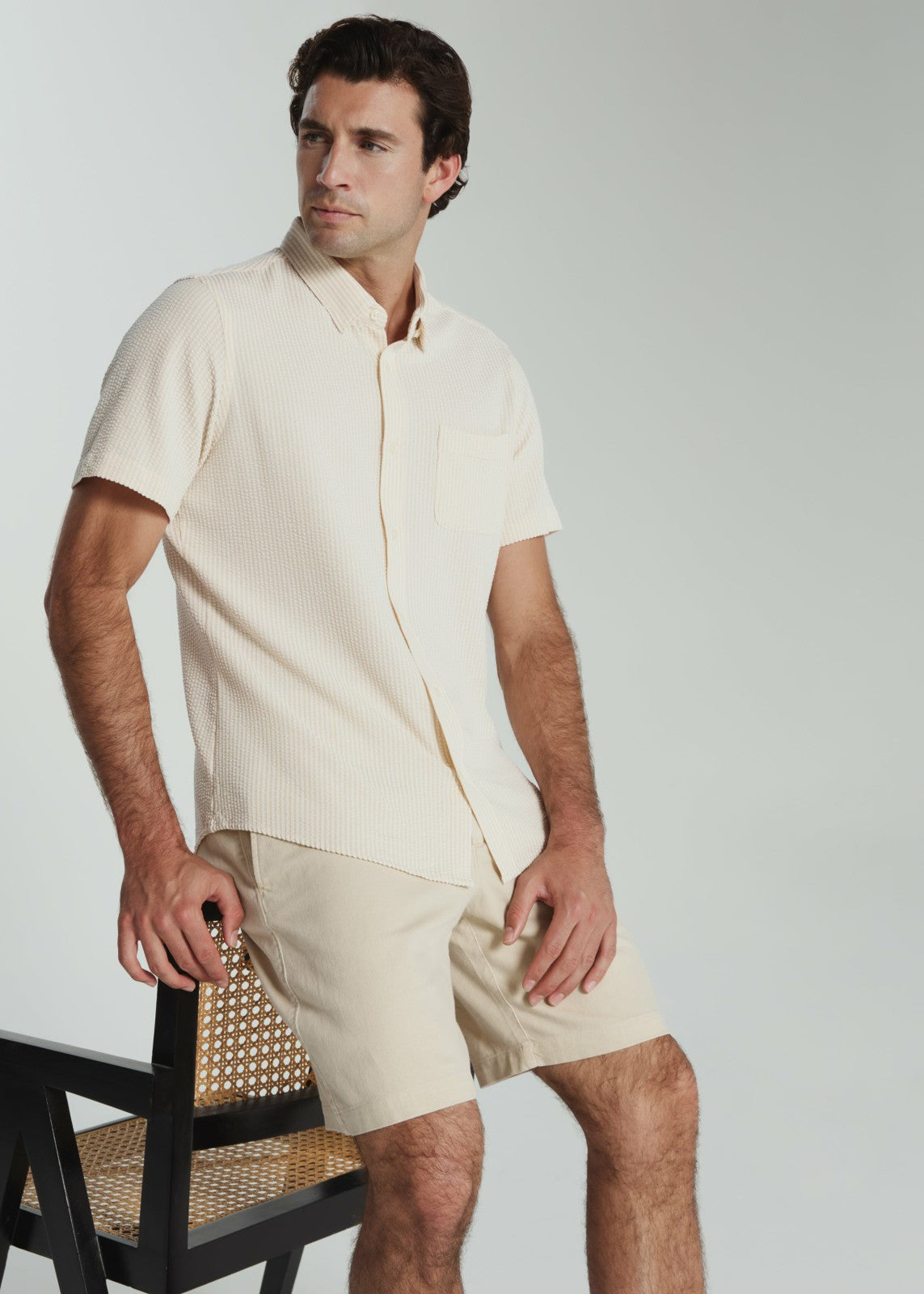 7Diamonds Keaton Seersucker Stretch Short Sleeve Shirt