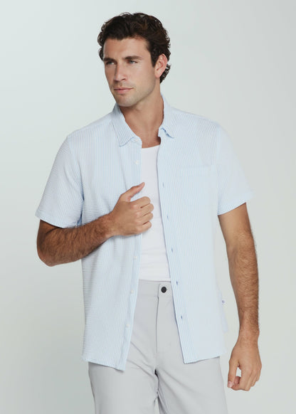 7Diamonds Keaton Seersucker Stretch Short Sleeve Shirt