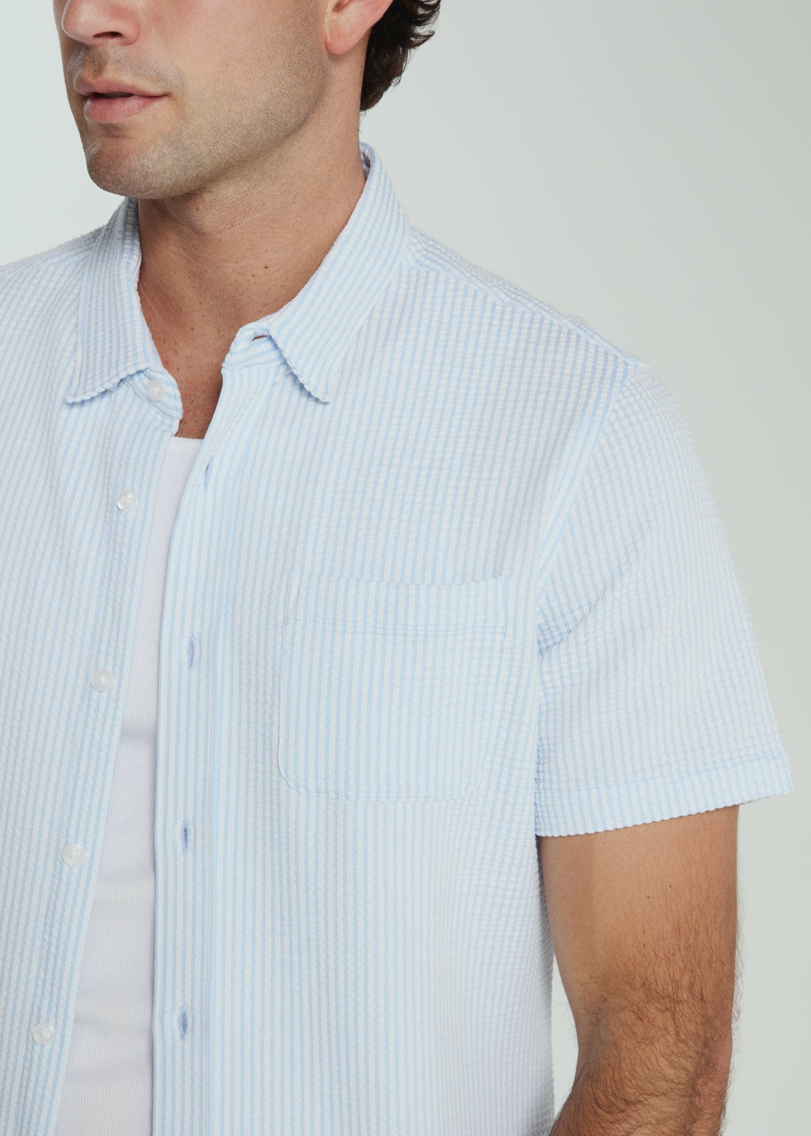 7Diamonds Keaton Seersucker Stretch Short Sleeve Shirt